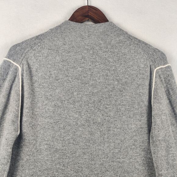 Wool & Co Quarter-Zip Pullover Sweater Men Large Gray Merino Wool/Cashmere EUC - Picture 8 of 13